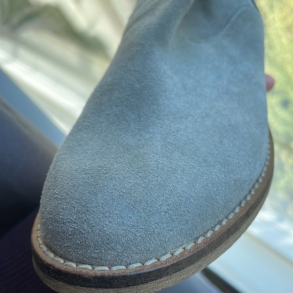 Ivylee Womens Grey Suede Split Front Pull On Low Heel Ankle 6.5 Booties - Picture 10 of 11